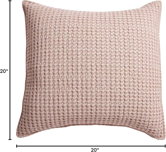 Levtex Home - Mills Waffle - Decorative Pillow - Poly Filled - Blush - Sham Size (20 x 20in.)