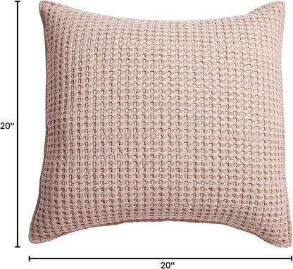 Levtex Home - Mills Waffle - Decorative Pillow - Poly Filled - Blush - Sham Size (20 x 20in.)