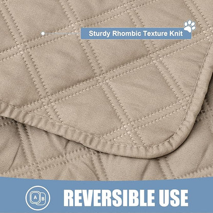 Smiry Waterproof Dog Bed Cover Pet Blanket, Soft Washable Dog Blanket for Furniture Bed Couch Sofa Reversible, Checkered (52"x82", Taupe/Taupe)