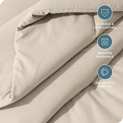 Bare Home Comforter Set - Twin/Twin Extra Long - Ultra-Soft - Goose Down Alternative - Premium 1800 Series - All Season Warmth Comforter (Twin/Twin XL, Sand)