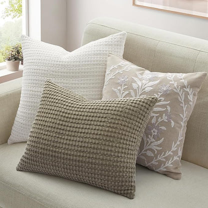 Levtex Home - Mills Waffle Taupe - Decorative Pillow (14 x 18in.) - Waffle - Taupe
