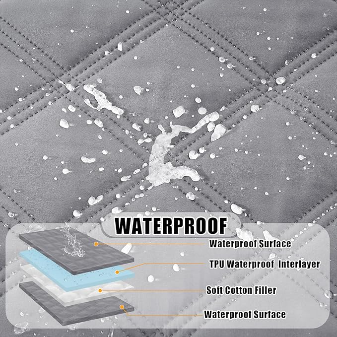 Smiry Waterproof Dog Bed Cover Blanket 30x70, Soft Reversible Pet Blanket, Washable Leakproof Cats Dogs Couch Cover for Sofa, Couch, Furniture, Grey/Grey