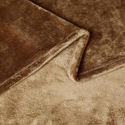 Basics Soft Fleece Throw Blanket, Lightweight Cozy Blanket for Couch & Sofa, 50 x 60 Inches, Brown