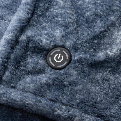 Berkshire Blanket Heated Throw Blanket, Grace Fur to Loftmink Reversible Electric Throw with 4 Heat Levels, Fast Heating Printed Throw for Couch and Bed, Auto Shut-Off Feature (50"x60")