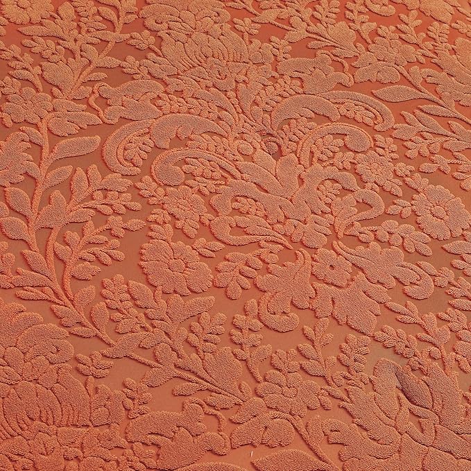 Sunshine Nicole Velvet Jacquard Comforter Set, Velvet Jacquard Face and Brushed Solid Microfiber Reverse, with Light Weight Soft Poly Fill, 3 Pieces Terracotta, King
