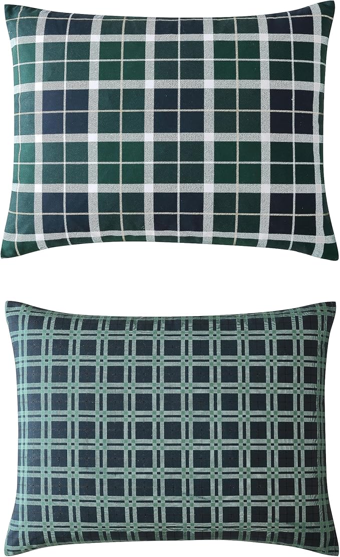 Nautica - King Comforter Set, Ultra Soft Bedding with a Woven Textured Feel, Medium Weight for Year Round Comfort, 3 Piece Bed Set with Matching Pillowcases (Northsail Plaid Navy)