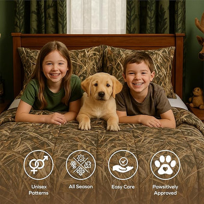 VISI-ONE Realtree Excape Camo Comforter Set Twin Size 2 Piece - Soft Lightweight Microfiber Kids Teens Bedding Machine Washable - Rustic Camp Lodge Cabin Decor for Young Nature Lovers