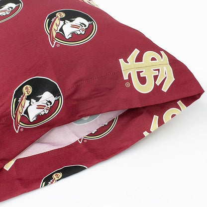 College Covers Everything Comfy Florida State Seminoles Pillowcase Pair, Standard, 20" x 30", Includes 2 Pillowcases