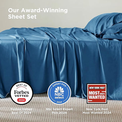 Bedsure Full Size Bed Sheets, Cooling Sheets, Rayon Derived from Bamboo, Breathable & Soft, Deep Pocket Up to 16 Inches, Hotel Luxury Silky Bedding for Hot Sleepers, Teal
