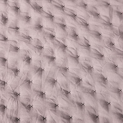 Amazon Basics Brushed Microfiber Quilt Set, Extra Soft with Natural Texture, 3-Piece, Queen/Full, Purple