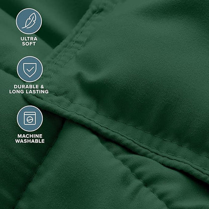 Bare Home Comforter Set - Twin/Twin Extra Long Size - Ultra-Soft - Goose Down Alternative - Premium 1800 Series - All Season Warmth (Twin/Twin XL, Forest Green)