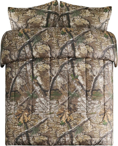 VISI-ONE Realtree APX Camo Queen 3 Piece Comforter Set – All-Season Lightweight Rustic Farmhouse Décor Bed Set, Unisex Gift for Outdoor, Hunter, Nature Lovers, Perfect for Cabin, Farm, Ranch & Lodges