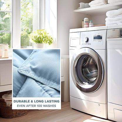 Bare Home Comforter Set - Full Size - Ultra-Soft - Goose Down Alternative - Premium 1800 Series - All Season Warmth (Full, Light Blue)