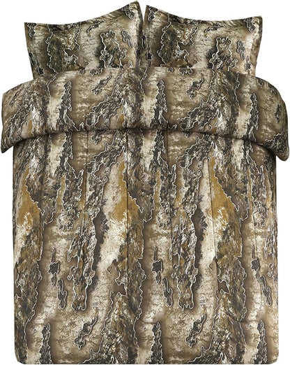 VISI-ONE Realtree Excape Camo Comforter Set Queen Size 3 Piece - Soft Lightweight Microfiber Bedding Machine Washable - Rustic Hunting Lodge Cabin RV Decor - Farmhouse Style for Nature Enthusiasts
