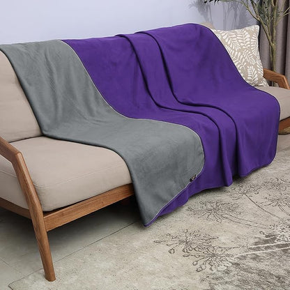 Catalonia Waterproof Blanket for Bed, Reversible Fleece Bed Sofa Cover, Washable Liquid Proof Furniture Protector