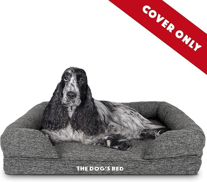 The Dog’s Bed Replacement Outer Cover, Linen Fabric, Grey Linen, Medium