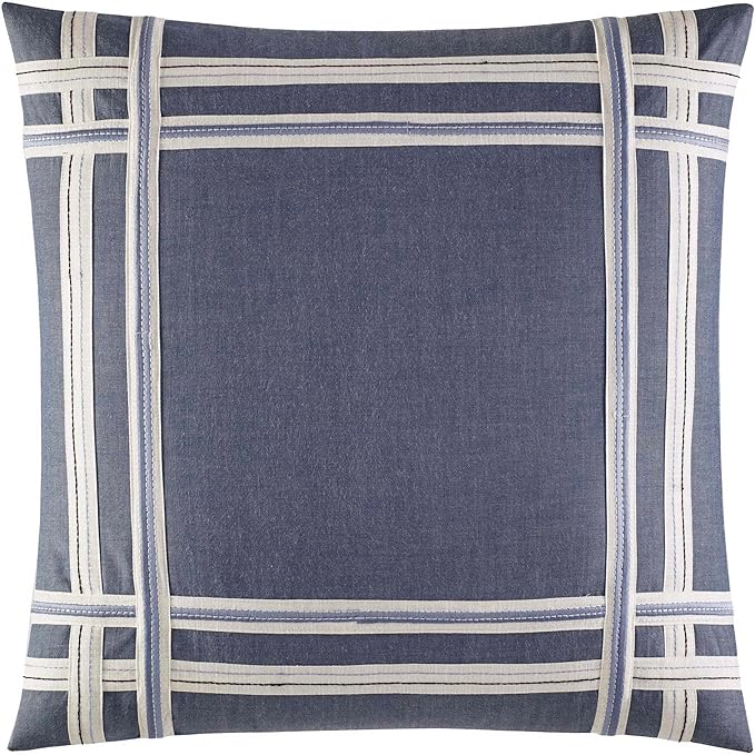 Nautica - Queen Comforter Set, Soft & Breathable Cotton Bedding with Medium Weight Feel, Reversible 3 Piece Bed Set with Matching Pillowcases (Fairwater Blue)