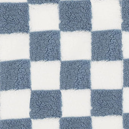 Electric Heated Blanket Full Size 72"×84" with 9 Heating Levels & 1-10Hs Auto Off, Checkered Plaid Double Sided Sherpa, Energy Efficient, Machine Washable, for Couch & Bed, Light Blue
