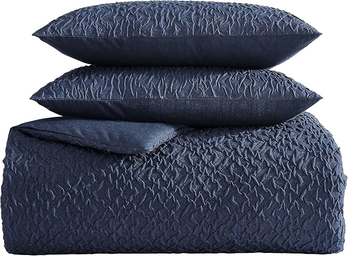 Nautica - King Comforter Set, Soft & Cozy Microfiber Bedding with Matching Shams, All Season Bedding Set, Oeko-Tex Certified (Point Harbor Navy, King)