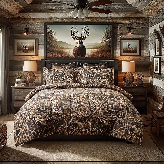 VISI-ONE Realtree Max-5 Camo King 3 Piece Comforter Set – All Season Lightweight Microfiber Bedding, Farmhouse Rustic Décor, Unisex Style for Mancave, Cabin, Lodge, Camping, Outdoor & Modern Spaces