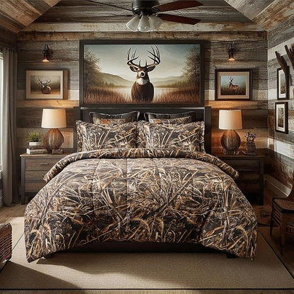 VISI-ONE Realtree Max-5 Camo Full 3 Piece Comforter Set – All-Season Lightweight Microfiber Bedding, Farmhouse Rustic Décor, Unisex Style for Mancave, Cabin, Lodge, Ranch, Farmhouse & Modern Living