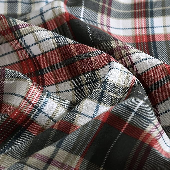 Eddie Bauer - King Comforter Set, Reversible Plaid Alt Down Bedding with Matching Shams, Home Decor for Colder Months (Astoria Red, King)