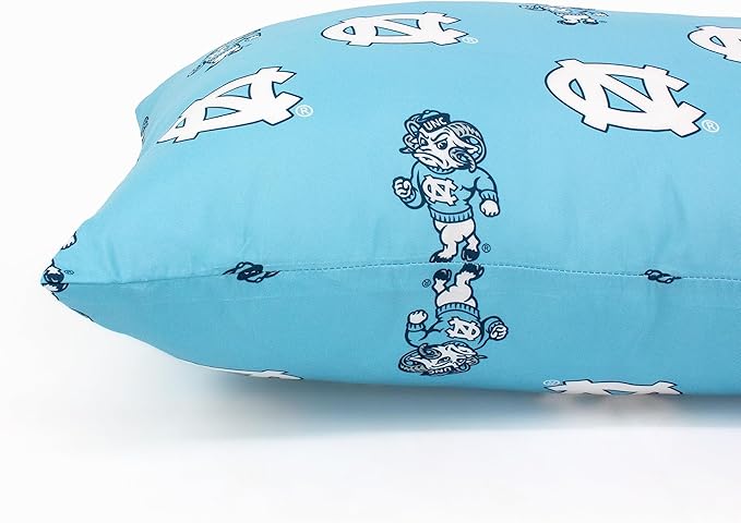 College Covers Everything Comfy North Carolina Tar Heels King Pillowcase Pair, King, 20" x 40", Includes 2 King Pillowcases