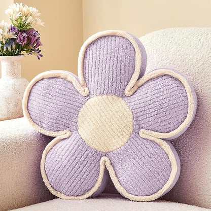 Lavender Flower Shaped Pillow,13.7'' Flower Throw Pillow Floor Cushion for Sofa Couch Bed,Soft Daisy Pillow Decorative Throw Pillow Seating Cushion for Home Decor