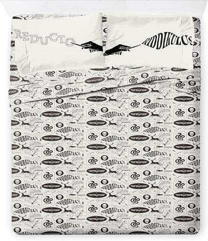 Jay Franco Kids Comforter Set Includes Sheets and Pillow Covers - Soft and Cozy Bed Set for Stylish Room Decor, Blue - Harry Potter, 7 Piece Queen Size Bedding