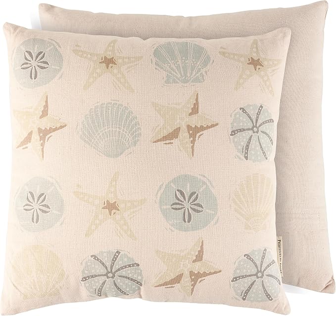Primitives by Kathy Seashells Throw Pillow