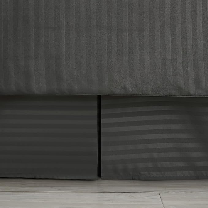 Twin Comforter Set 6 Piece Bed in a Bag with Bed Skirt, Fitted Sheet, Flat Sheet, 1 Pillowcase, and 1 Pillow Sham, Twin, Dobby Gray