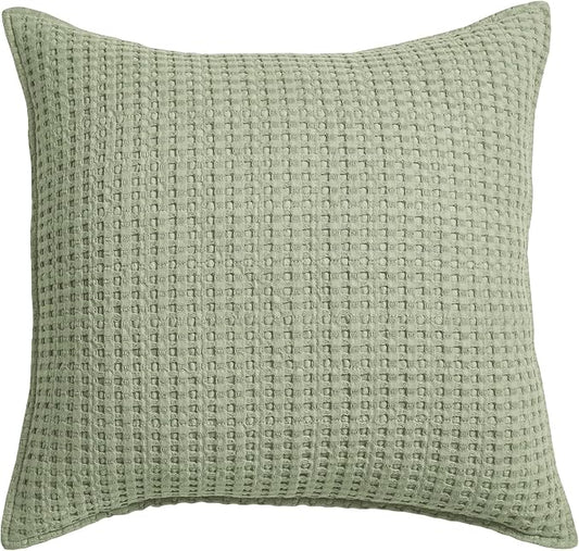 Levtex Home - Mills Waffle - Decorative Pillow - Poly Filled - Desert Sage - Sham Size (20 x 20in.)