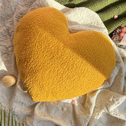 EastTree Heart Pillows, Ginger Heart Shaped Pillows, Love Throw Pillows, Cute Sherpa Heart Decor, Small Fluffy Pillows, Women Girls Living Bedroom Home Decoration 10x13 Inch
