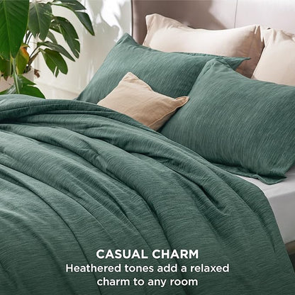 Bedsure Twin/Twin XL Comforter Set - Emerald Green Soft Bedding for All Seasons, Cationic Dyed Bed Set, 2 Pieces, 1 Twin Size Comforter (68"x88") and 1 Pillow Sham (20"x26"+2")
