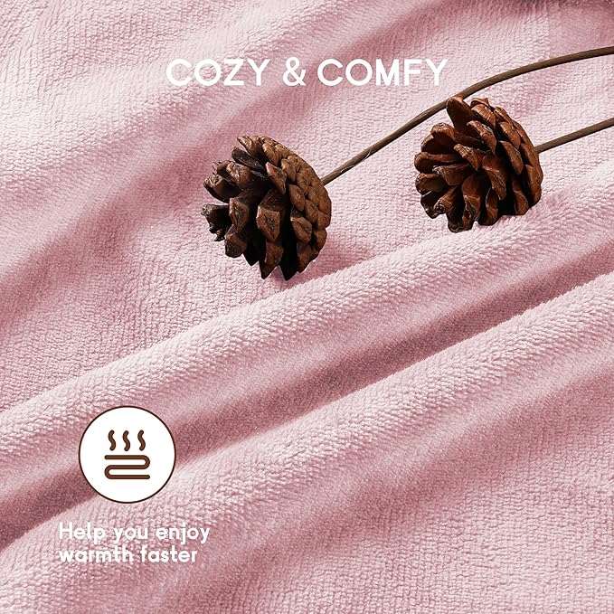 Electric Heated Blanket King Size 90"×100", Comfortable & Luxurious Flannel, 4 Heating Levels & 10 H Auto Shut Off, Light Pink