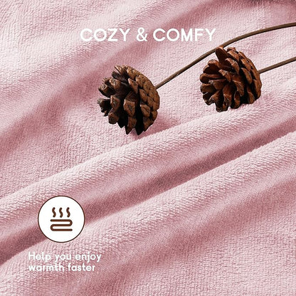 Electric Heated Blanket King Size 90"×100", Comfortable & Luxurious Flannel, 4 Heating Levels & 10 H Auto Shut Off, Light Pink