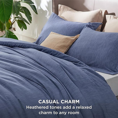 Bedsure King Size Comforter Set - Infinity Blue Soft Bedding for All Seasons, Cationic Dyed Bed Set, 3 Pieces, 1 King Size Comforter (104"x90") and 2 Pillow Shams (20"x36"+2")