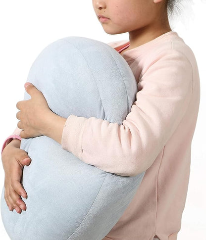 Round Throw Pillow for Kids 16x16 100% Down-Like Polyester Filling Super Soft Cushion Ultra Fluffy Feather-Like Touch Decorative Round Floor Pillow for Couch Bed Sofa, Light Blue, 1 Piece