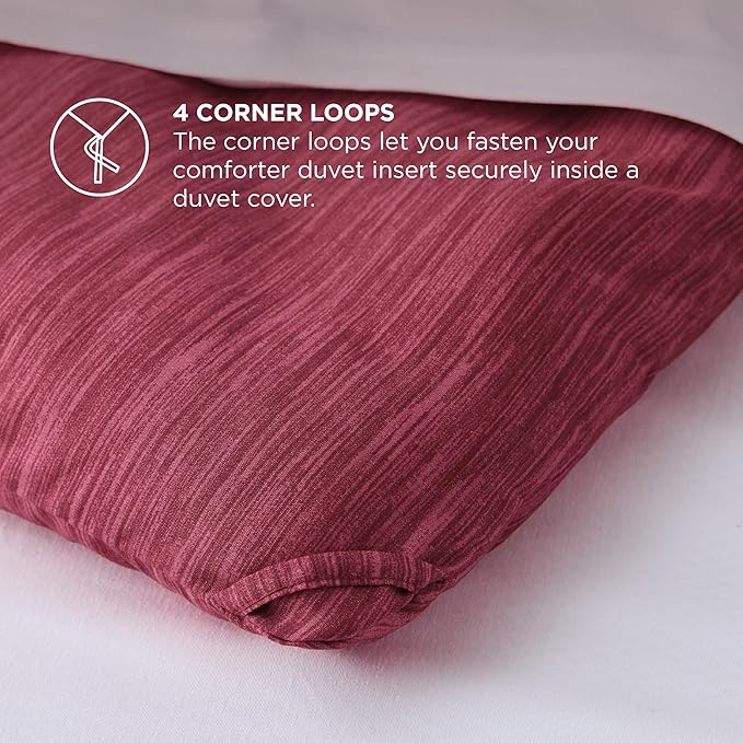 Bedsure Queen Comforter Set - Dark Red Comforter Queen Size, Soft Bedding for All Seasons, Cationic Dyed Bedding Set, 3 Pieces, 1 Comforter (90"x90") and 2 Pillow Shams (20"x26"+2")