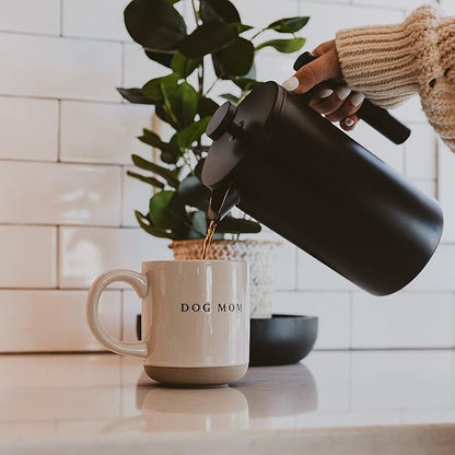 Sweet Water Decor Dog Mom Stoneware Coffee Mugs - 14Oz Cute Coffee Mugs for Hot and Cold Drinks - Dishwasher and Microwave Safe - Mothers Day Gift - Ideal for Tea and Espresso