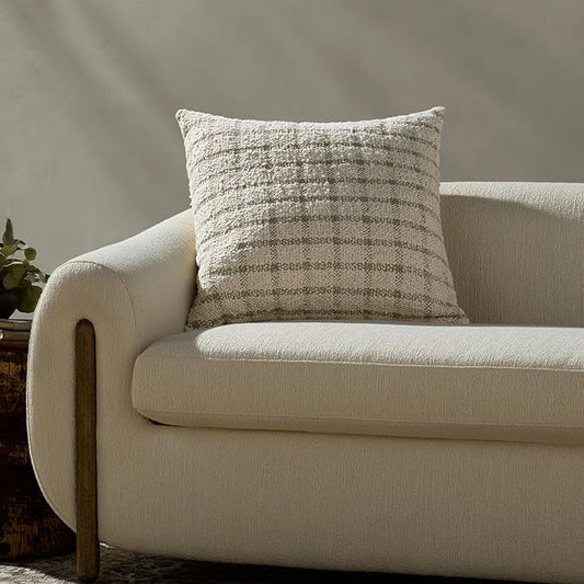 Loloi Magnolia Home by Joanna Gaines Erin Collection PMH0073 Ivory/Green 22'' x 22'' Cover w/Down Pillow