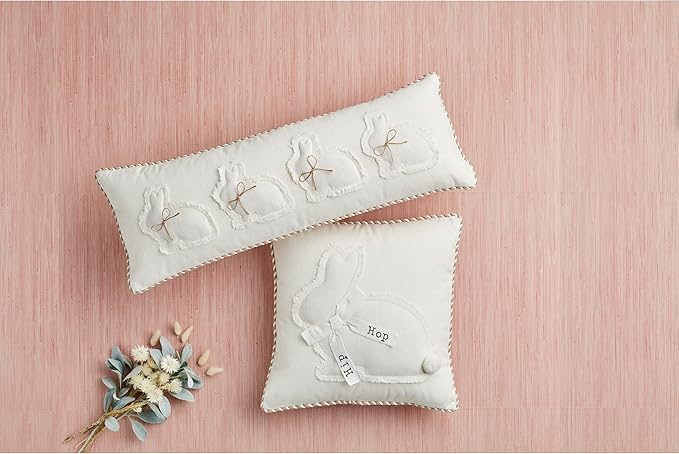 Mud Pie Long Spring Bunny Pillow; Long 11" x 32"