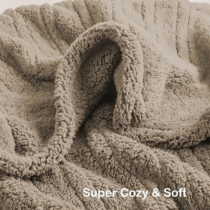 Electric Heated Blanket Twin Size 62"×84" with 9 Heating Levels & 1-10Hs Auto Off, Heating Blankets Double Sided Plush Sherpa, Energy Efficient, Machine Washable, Light Brown
