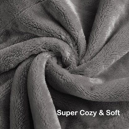 Electric Heated Blanket Full Size 72"x84",Fast Heating Throw, Soft Plush Microplush for Bed & Couch, 10 Hours Auto Off & 5 Heating Levels, Machine Washable, Gifts for Grandma & Family-Light Gray