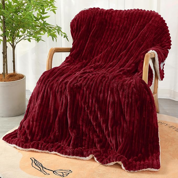 Electric Blanket Heated Full Blanket, Super Soft Flannel & Sherpa Electric Full Blanket with 6 Fast Heating Levels, 10 Hours Auto Off & OverHeat Protection, Machine Washable, 72'' X 84'', Red