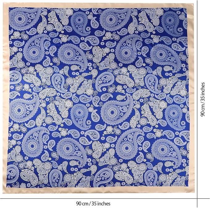 AWAYTR 35” Satin Large Square Head Scarves - 4PCS Silk Like Neck Scarf Hair Sleeping Wraps Satin Silk Scarfs for Women