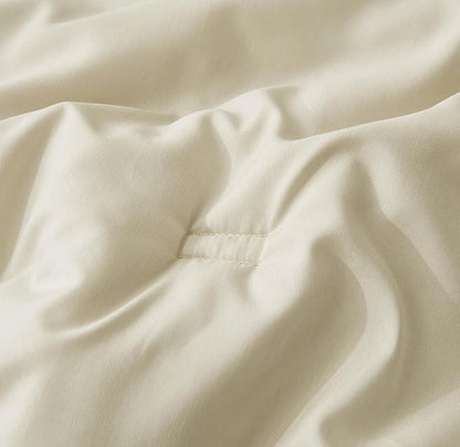 Chezmoi Collection Cliff 3-Piece Lightweight Cooling Comforter Set, Queen- Rayon Derived from Bamboo & Polyester Blended, Soft Breathable Bedding for Hot Sleepers, Sand