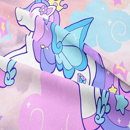 Tailor Shop Unicorn Girls Comforter Sets Full Size,Unicorn Purple Bedding Sets for Girls Kids Teens with 2 Pillowcase
