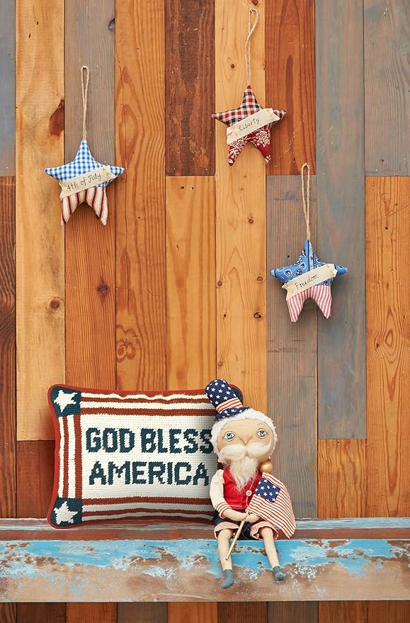 C&F Home Patriotic God Bless America Needlepoint Small Petite Mini Accent Pillow 6.5" x 9" Americana 4th of July Liberty USA Home Living Room Sofa Chair Couch Bed Bedroom Decor Decoration 6.5" x 9"