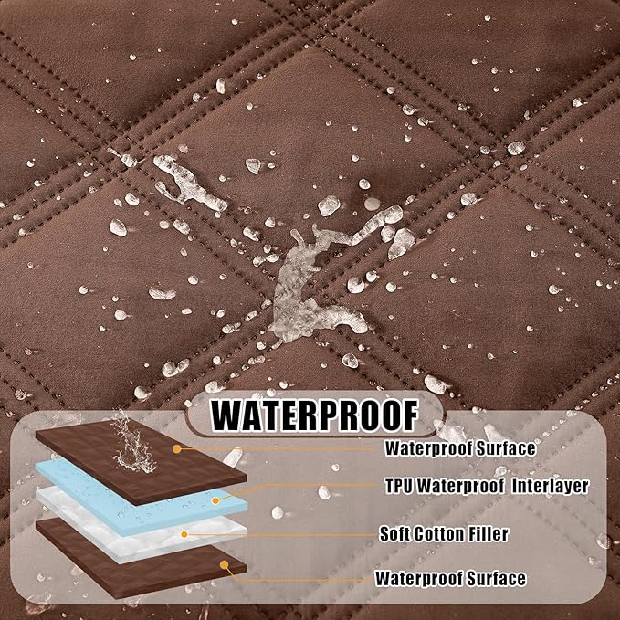 Smiry Waterproof Dog Bed Cover Blanket 40x70, Soft Reversible Pet Blanket, Washable Leakproof Cats Dogs Couch Cover for Sofa, Couch, Furniture, Brown/Brown